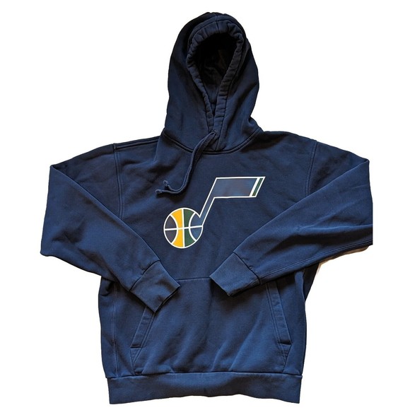 Utah Jazz Nike Hoodie Sweatshirt NBA Swoosh Team Navy Blue Men's Medium - Picture 1 of 7